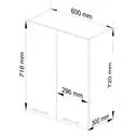Závěsná kuchyňská skříňka Olivia W60 bílá/metalický lesk