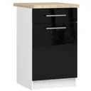 Kuchyňská skříňka Olivia S50 SZ1 bílá/černý lesk