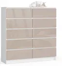 Komoda K120 10SZ bílá/cappuccino lesk