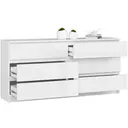 Komoda K160 6SZ bílá/bílý lesk