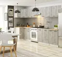 Rohová závěsná kuchyňská skříňka Olivia W60/60N bílá/beton