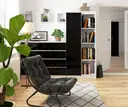 Regál R80 1D4P bílá/černý lesk