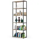 Kovový regál Loft 70 cm černá/dub sonoma