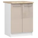 Kuchyňská skříňka Olivia S60 2D bílá/cappuccino lesk