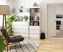 Regál R60 3SZ2P bílá/bílý lesk