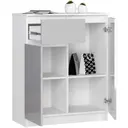 Komoda K80 2D1SZ bílá/metalický lesk