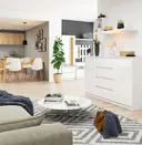 Komoda K160 2D4SZ bílá/bílý lesk