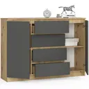 Komoda K140 2D4SZ dub artisan/grafitová šedá