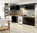 Kuchyňská skříňka Olivia S60 2D bílá/černý lesk