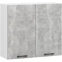 Závěsná kuchyňská skříňka Olivia W80 H720 bílá/beton