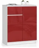 Komoda K80 2D1SZ bílá/červený lesk