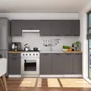 Kuchyňská skříňka Olivia S60KU bílá/grafitová šedá