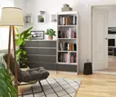 Regál R60 1SZ4P bílá/grafitová šedá