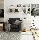 Komoda K60 3SZ bílá/metalický lesk