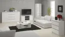 Komoda K140 2D4SZ bílá/bílý lesk
