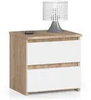 Noční stolek CL2 2SZ CLP dub sonoma/bílá