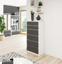 Komoda K60 6SZ bílá/grafitová šedá
