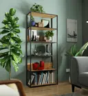 Kovový regál Loft 80 cm černá/dub craft