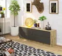 Komoda K160 4SZ dub artisan/grafitová šedá