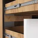 Rohový počítačový stůl B20 levá - dub craft/bílá