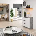 Komoda K80 Jerry 1D3SZ beton/bílá