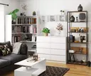 Kovový regál Loft 70 cm černá/dub craft