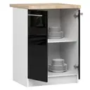 Kuchyňská skříňka Olivia S60 2D bílá/černý lesk