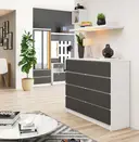 Komoda K120 8SZ bílá/grafitová šedá