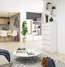 Komoda K60 6SZ bílá/bílý lesk