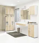 Koupelnová skříňka Fin W60 2D bílá/dub sonoma