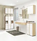 Koupelnová skříňka Fin 30 2D1SZ dub sonoma/bílá