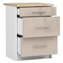 Kuchyňská skříňka Olivia S60 3SZ bílá/cappuccino lesk