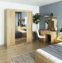 Šatní skříň posuvná se zrcadlem 150 cm dub sonoma