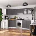 Závěsná kuchyňská vitrína Olivia W80 H580 bílá/grafitová šedá