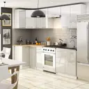 Závěsná kuchyňská skříňka Olivia W50 bílá/metalický lesk