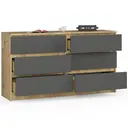 Komoda K140 6SZ dub artisan/grafitová šedá