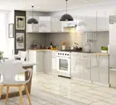 Kuchyňská skříňka Olivia S80 3SZ bílá/metalický lesk