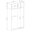 Šatní skříň posuvná s nástavbou Mono 150 cm bílá/dub sonoma