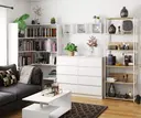 Kovový regál Loft 70 cm bílá/dub sonoma