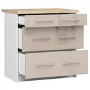 Kuchyňská skříňka Olivia S80 3SZ bílá/cappuccino lesk