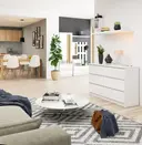 Komoda K120 6SZ bílá/bílý lesk