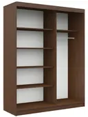 Šatní skříň posuvná se zrcadlem 150 cm wenge/bílá