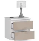 Noční stolek CL2 2SZ CLP bílá/cappuccino lesk