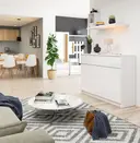 Komoda K140 3D3SZ bílá/bílý lesk