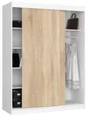 Šatní skříň posuvná Mono 150 cm bílá/dub sonoma