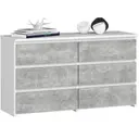 Komoda CL100 6SZ bílá/beton