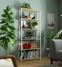 Kovový regál Loft 80 cm bílá/dub sonoma