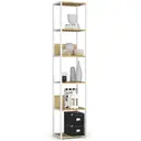 Kovový regál Loft 40 cm bílá/dub artisan