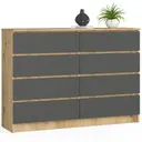 Komoda K140 8SZ dub artisan/grafitová šedá