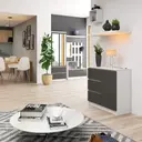 Komoda K80 Jerry 1D3SZ bílá/grafitová šedá